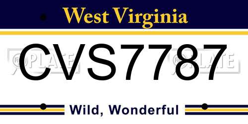 CVS7787 West Virginia License Plate