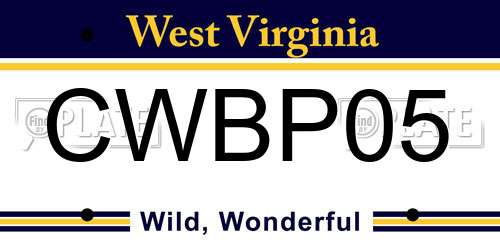 CWBP05 West Virginia License Plate