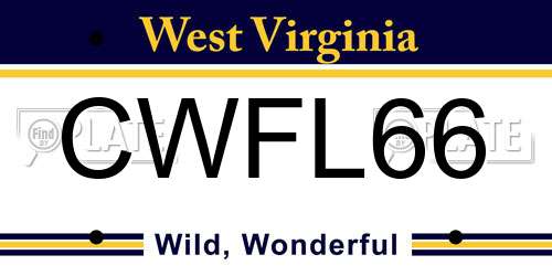 CWFL66 West Virginia License Plate