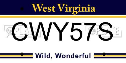 CWY57S West Virginia License Plate