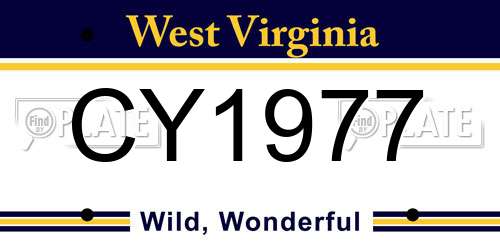 CY1977 West Virginia License Plate