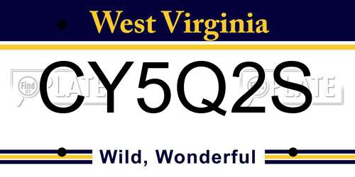 CY5Q2S West Virginia License Plate
