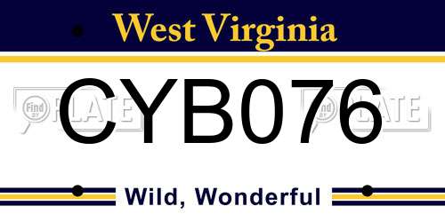 CYB076 West Virginia License Plate