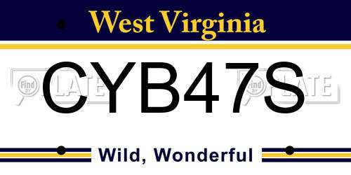CYB47S West Virginia License Plate