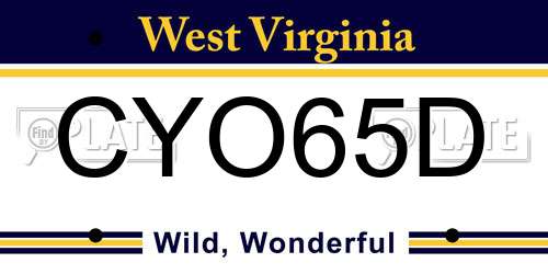 CYO65D West Virginia License Plate