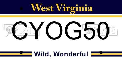 CYOG50 West Virginia License Plate
