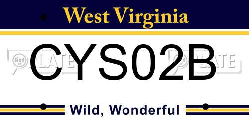 CYS02B West Virginia License Plate