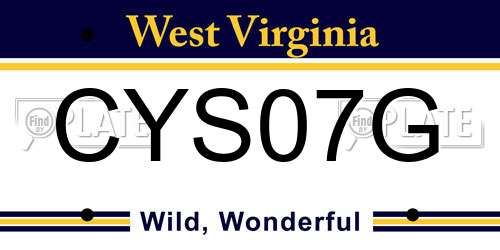 CYS07G West Virginia License Plate