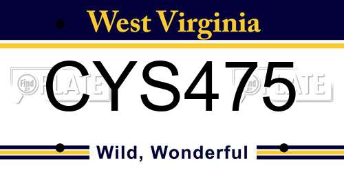CYS475 West Virginia License Plate