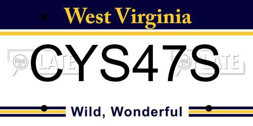 CYS47S West Virginia License Plate