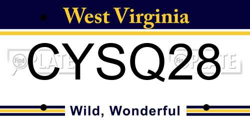 CYSQ28 West Virginia License Plate
