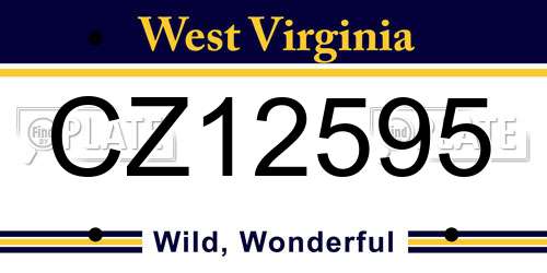 CZ12595 West Virginia License Plate