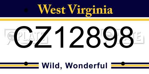 CZ12898 West Virginia License Plate
