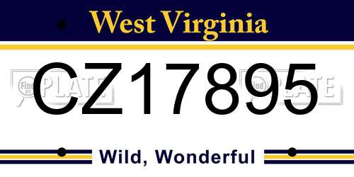 CZ17895 West Virginia License Plate