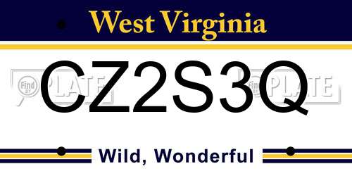 CZ2S3Q West Virginia License Plate