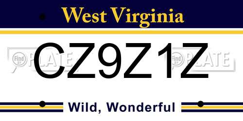 CZ9Z1Z West Virginia License Plate