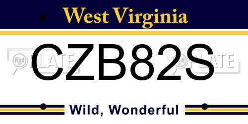 CZB82S West Virginia License Plate