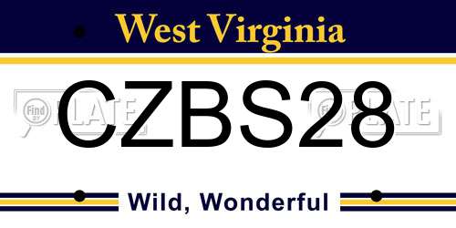 CZBS28 West Virginia License Plate