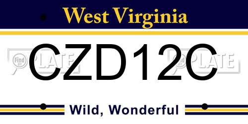 CZD12C West Virginia License Plate