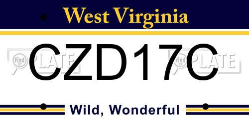 CZD17C West Virginia License Plate