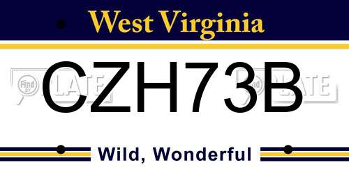 CZH73B West Virginia License Plate