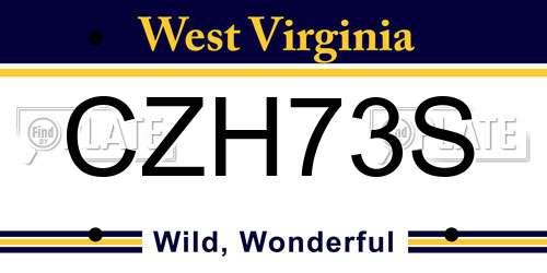 CZH73S West Virginia License Plate