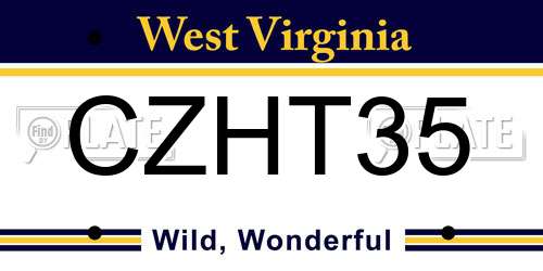 CZHT35 West Virginia License Plate