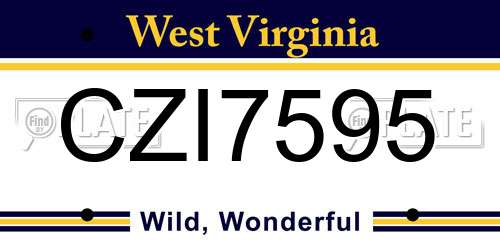 CZI7595 West Virginia License Plate
