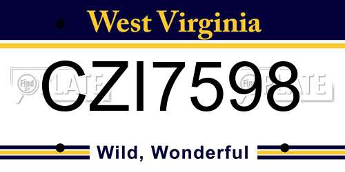 CZI7598 West Virginia License Plate
