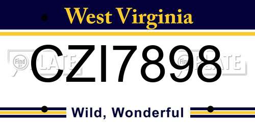 CZI7898 West Virginia License Plate