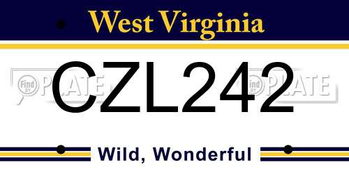 CZL242 West Virginia License Plate