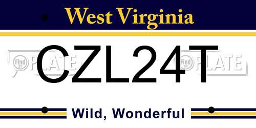 CZL24T West Virginia License Plate