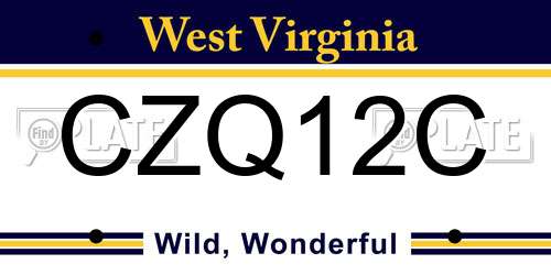 CZQ12C West Virginia License Plate