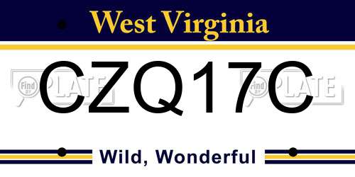 CZQ17C West Virginia License Plate