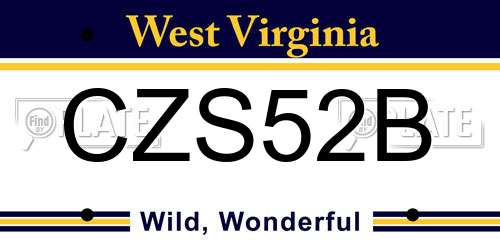 CZS52B West Virginia License Plate