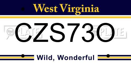 CZS73O West Virginia License Plate