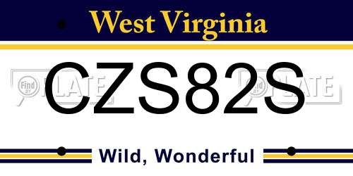 CZS82S West Virginia License Plate