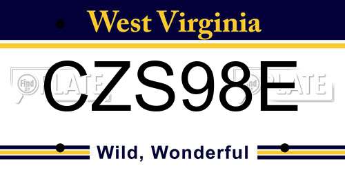 CZS98E West Virginia License Plate