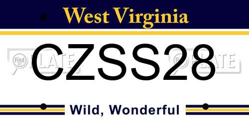 CZSS28 West Virginia License Plate