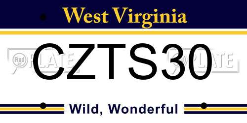CZTS30 West Virginia License Plate