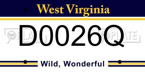 D0026Q West Virginia License Plate