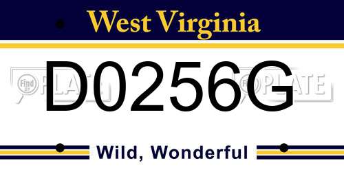 D0256G West Virginia License Plate