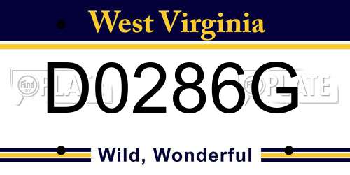 D0286G West Virginia License Plate