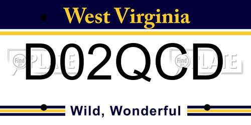 D02QCD West Virginia License Plate