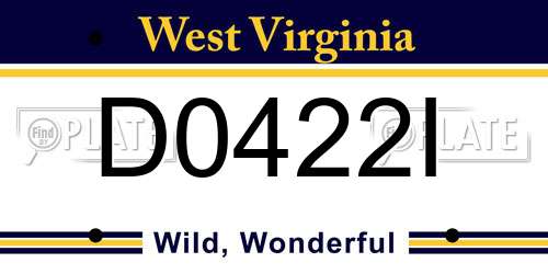 D0422I West Virginia License Plate