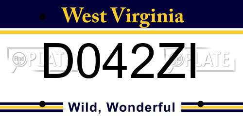 D042ZI West Virginia License Plate