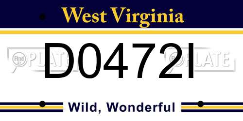 D0472I West Virginia License Plate