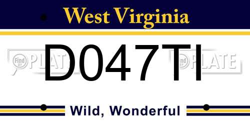 D047TI West Virginia License Plate