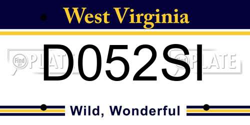 D052SI West Virginia License Plate