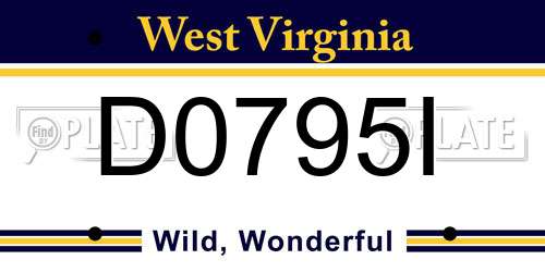 D0795I West Virginia License Plate